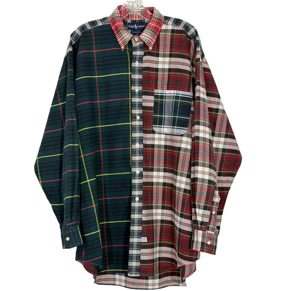 Polo Ralph Lauren Other - Polo Ralph Lauren “The Big Oxford” Patchwork Plaid Shirt Size L Collector-Grade
